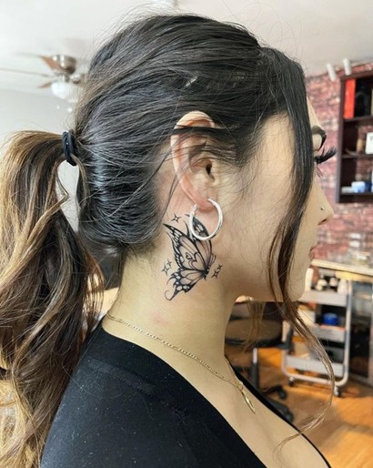 A Big Butterfly on Neck